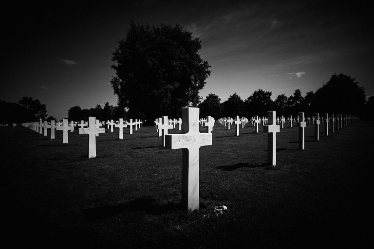 The Normandy American Cemetery and Memorial, situated near Omaha beach in France