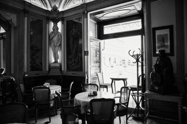 Where Oscar Wilde would sit when he visited Gran Caffe Gambrinus in Naples